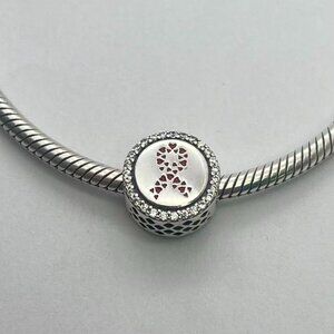 Pandora Breast Cancer Ribbon of Strength Dangle Charm Hope Bead Pendant
